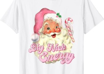 Retro Groovy Big Nick Santa Energy Pink Santa Christmas Xmas T-Shirt
