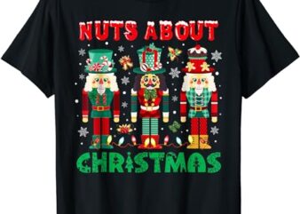 Retro Groovy Christmas 2023 Nuts About Christmas Nutcracker T-Shirt