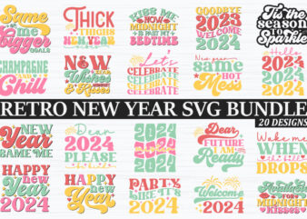 Retro New Year SVG Bundle