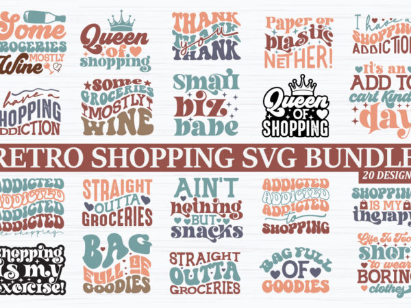 Retro shopping svg bundle t shirt design online
