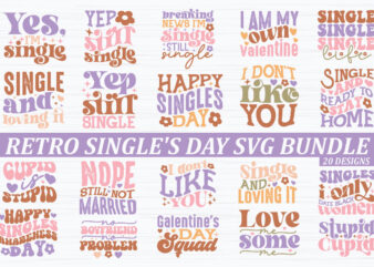 Retro Single’s Day SVG Bundle t shirt design online