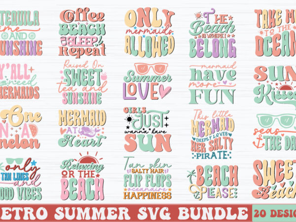 Retro summer svg bundle t shirt design online