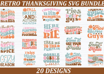 Retro Thanksgiving SVG Bundle t shirt design online