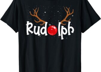Rudolph Red Nose Reindeer Christmas Funny T-Shirt