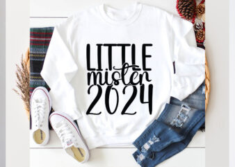 Little mister 2024 SVG design, Little mister 2024 SVG cut file, new year 2024,new year decorations 2024, new year decorations, new year hats