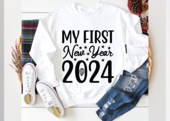 My first new year 2024 SVG design, My first new year 2024 SVG cut file, new year 2024,new year decorations 2024, new year decorations, new