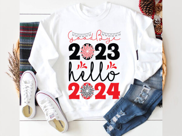 Goodbye 2023 hello 2024 svg design, ,new year 2024,new year decorations 2024, new year decorations, new year hats 2024,new year earrings, ne