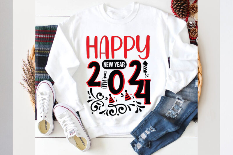 Happy New Year 2024 SVG design, Happy New Year 2024 SVG design, new year 2024,new year decorations 2024, new year decorations, new year hats
