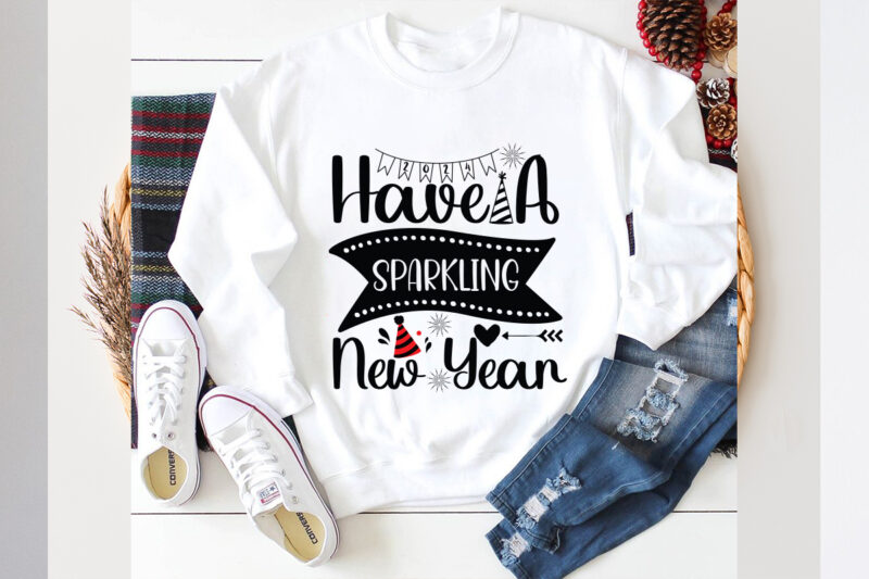 Have a sparkling new year SVG design, new year 2024,new year decorations 2024, new year decorations, new year hats 2024,new year earrings, n