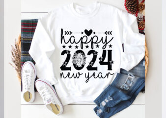 Happy 2024 new year SVG design, Happy 2024 new year SVG cut file, Happy 2024 new year t shirt design, new year 2024,new year decorations 20