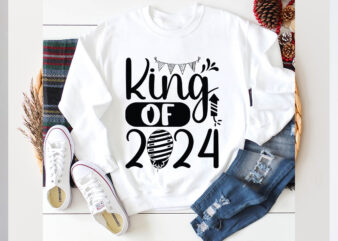 King of 2024 SVG design, King of 2024 SVG cut file, new year 2024,new year decorations 2024, new year decorations, new year hats 2024,new ye