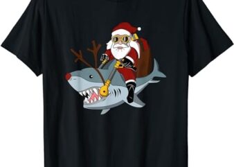 Santa Big Shark Ugly Christmas Shirt Funny Pajama Gift Cute T-Shirt