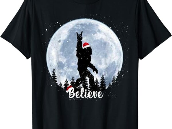 Santa bigfoot christmas rock roll sasquatch believe xmas t-shirt Santa bigfoot christmas rock roll sasquatch believe xmas t-shirt
