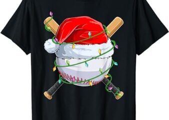 Santa Christmas Sports Women Men Christmas Baseball Player T-Shirt