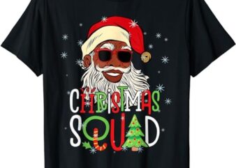 Santa Christmas Squad Black Men African American Pajamas T-Shirt