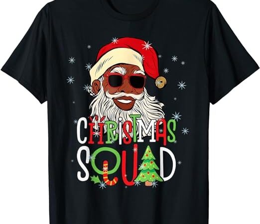 Santa christmas squad black men african american pajamas t-shirt