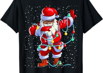 Santa Claus Black Christmas Afro African American Xmas T-Shirt