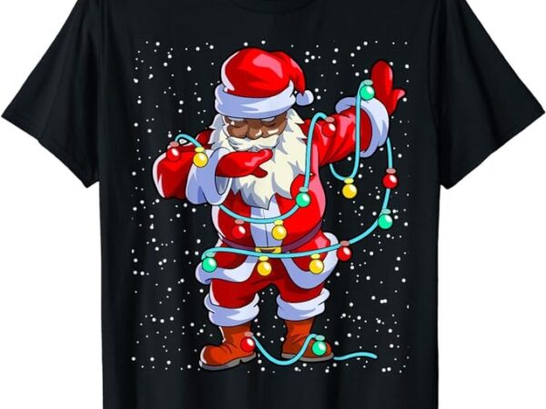 Santa claus black christmas afro african american xmas t-shirt