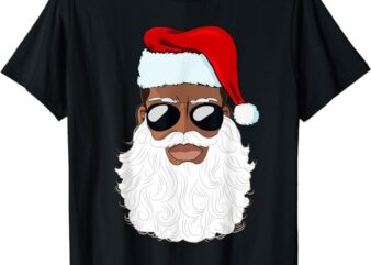 Santa Claus Black Xmas Santa Afro African American Proud T-Shirt