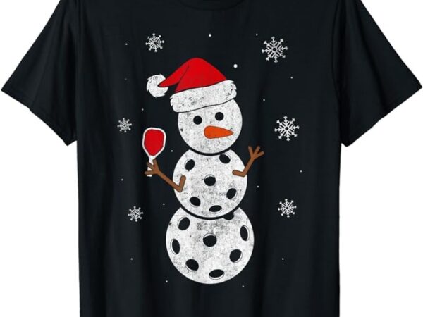 Santa hat snowman gifts for xmas funny pickleball christmas t-shirt png file