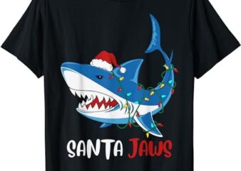 Santa Jaws Funny Christmas Shark T-Shirt