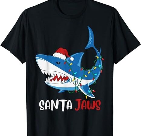 Santa jaws funny christmas shark t-shirt