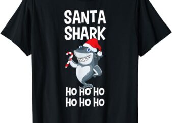 Santa Shark Funny Christmas T Shirt