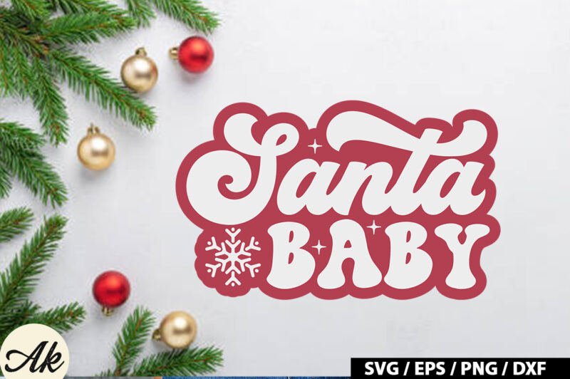 Santa baby Retro SVG