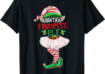 Santa’s Favorite Elf Funny Elf Christmas Happy Holidays T-Shirt