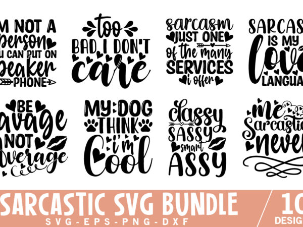 Sarcastic svg bundle quotes t shirt template vector