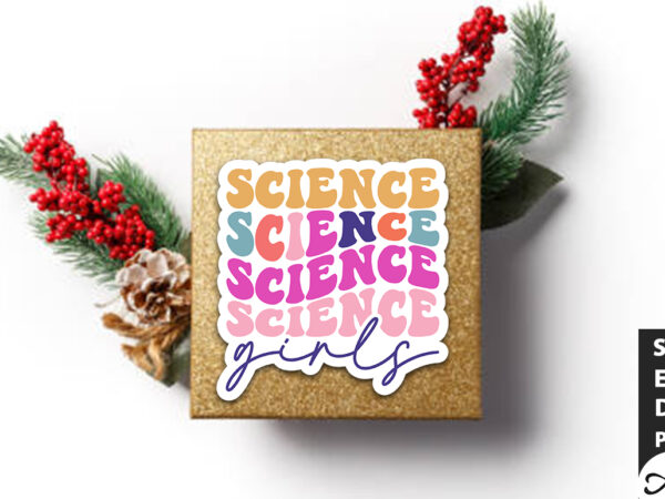 Science girls stickers design