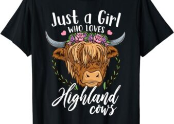 Scottish Highland Cow Just a Girl Who Loves Highland Cows T-Shirt