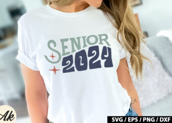 Senior 2024 Retro SVG t shirt template vector