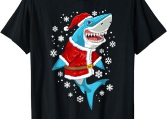 Shark Christmas Gift For Boys Kids Santa Sharkmas Xmas T-Shirt