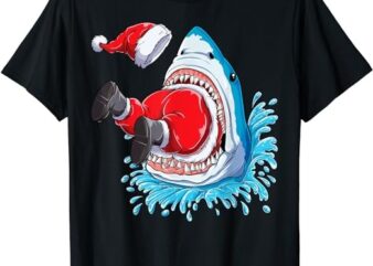Shark Eating Santa Claus Christmas Boys Merry Sharkmas Xmas T-Shirt
