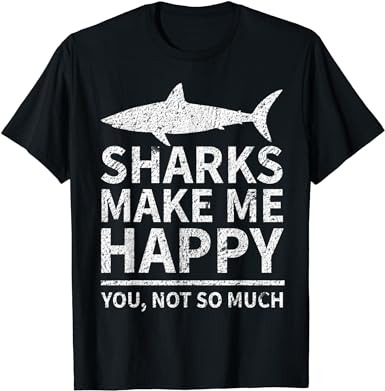 Shark Lovers Funny Sharks Happy Birthday Party Christmas Gif T-Shirt ...