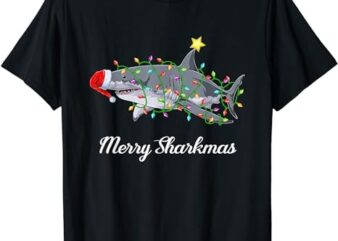Shark Santa Claus Children Men Christmas Ugly Christmas T-Shirt