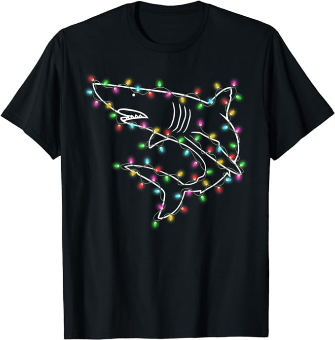 Sharks Tree Christmas Sweater Xmas Pet Animal Shark Lover T-Shirt