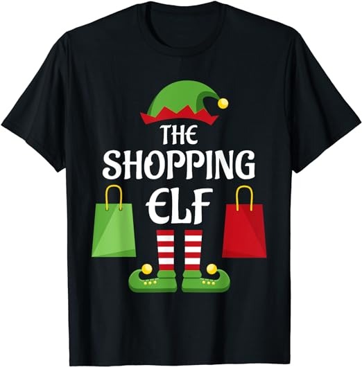 Shopping Elf Family Matching Group Christmas Shopper T-Shirt