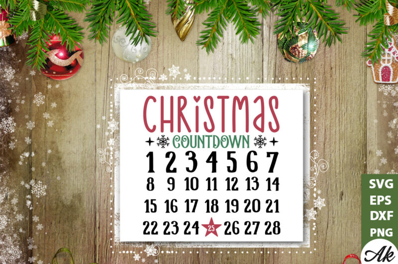 Christmas countdown Sign Making SVG