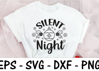 Silent night t shirt template vector