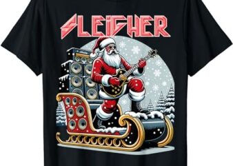 Sleigher Hail Santa Heavy Metal Christmas Rock Xmas Art T-Shirt png file