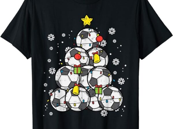 Soccer christmas tree xmas player boys girls men women kids t-shirt