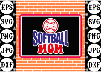 Softball mom sticker t shirt template vector