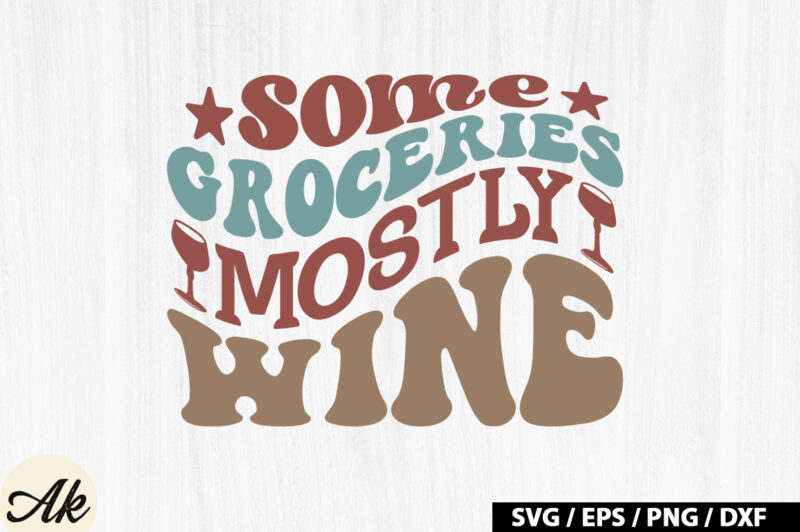 Some groceries mostly wine Retro SVG