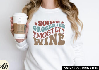 Some groceries mostly wine Retro SVG t shirt template vector
