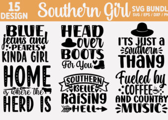 Southern Girl SVG Bundle t shirt template vector