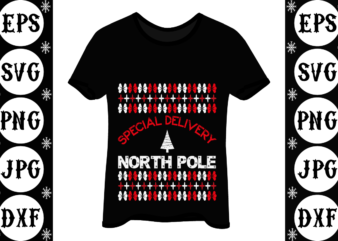 Special delivery north pole t shirt template vector