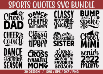 Sports Quotes SVG Bundle t shirt template vector