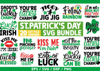St. Patrick’s Day SVG Bundle t shirt template vector